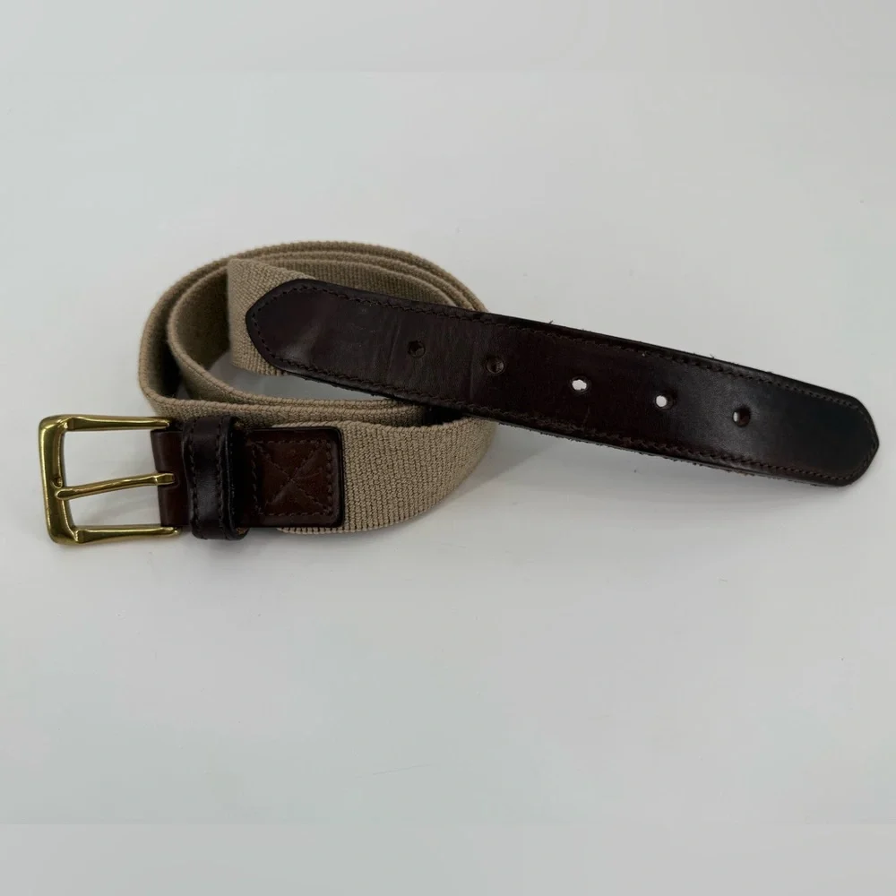 Vintage Eddie Bauer Stretchy & Leather Belt 38/40‎